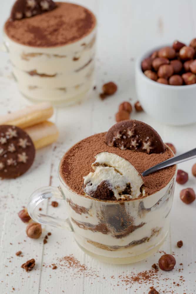 Creamy chocolate hazelnut dessert cups