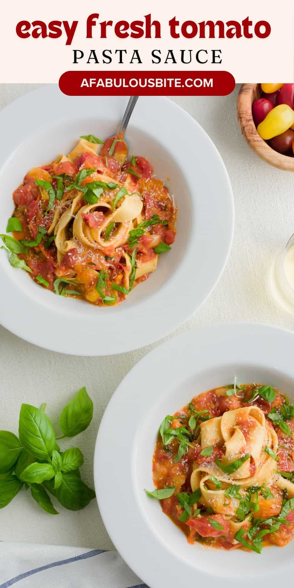 Easy, Fresh Tomato Pasta Sauce - A Fabulous Bite