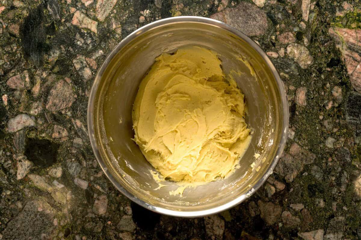 Italian lemon ricotta cookie dough ready to chill.