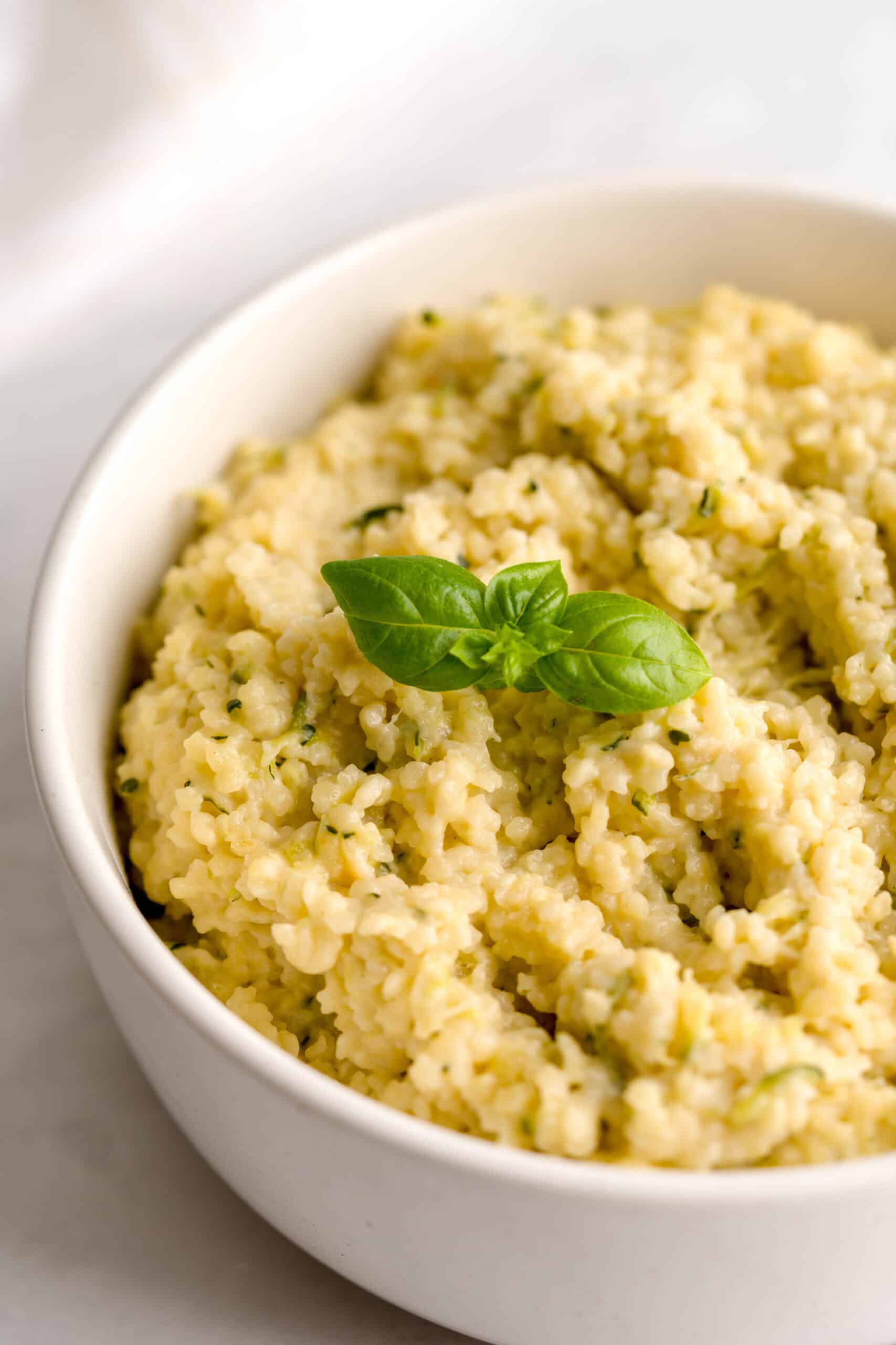 Creamy pastina with zucchini.