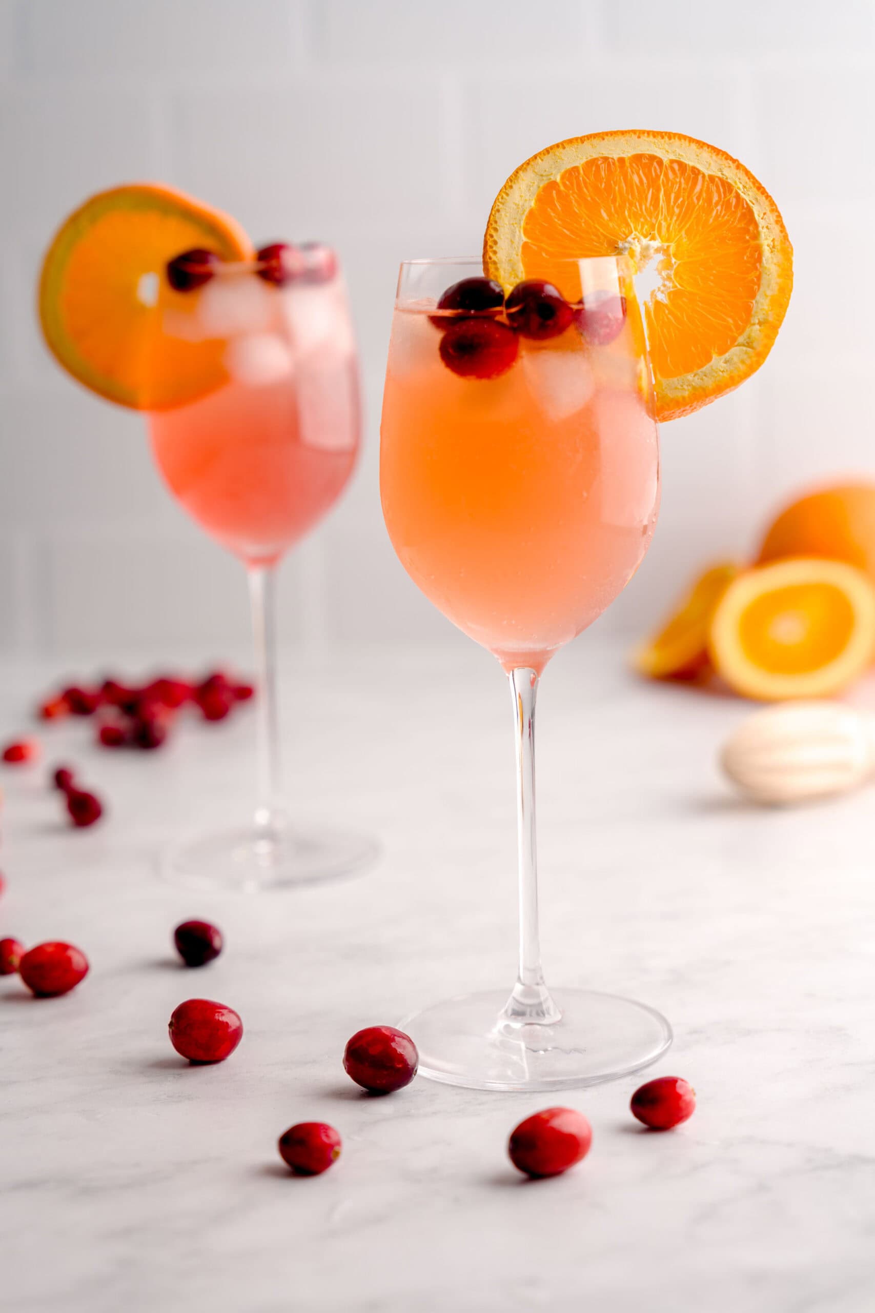 Cranberry aranciata spritz cocktail.