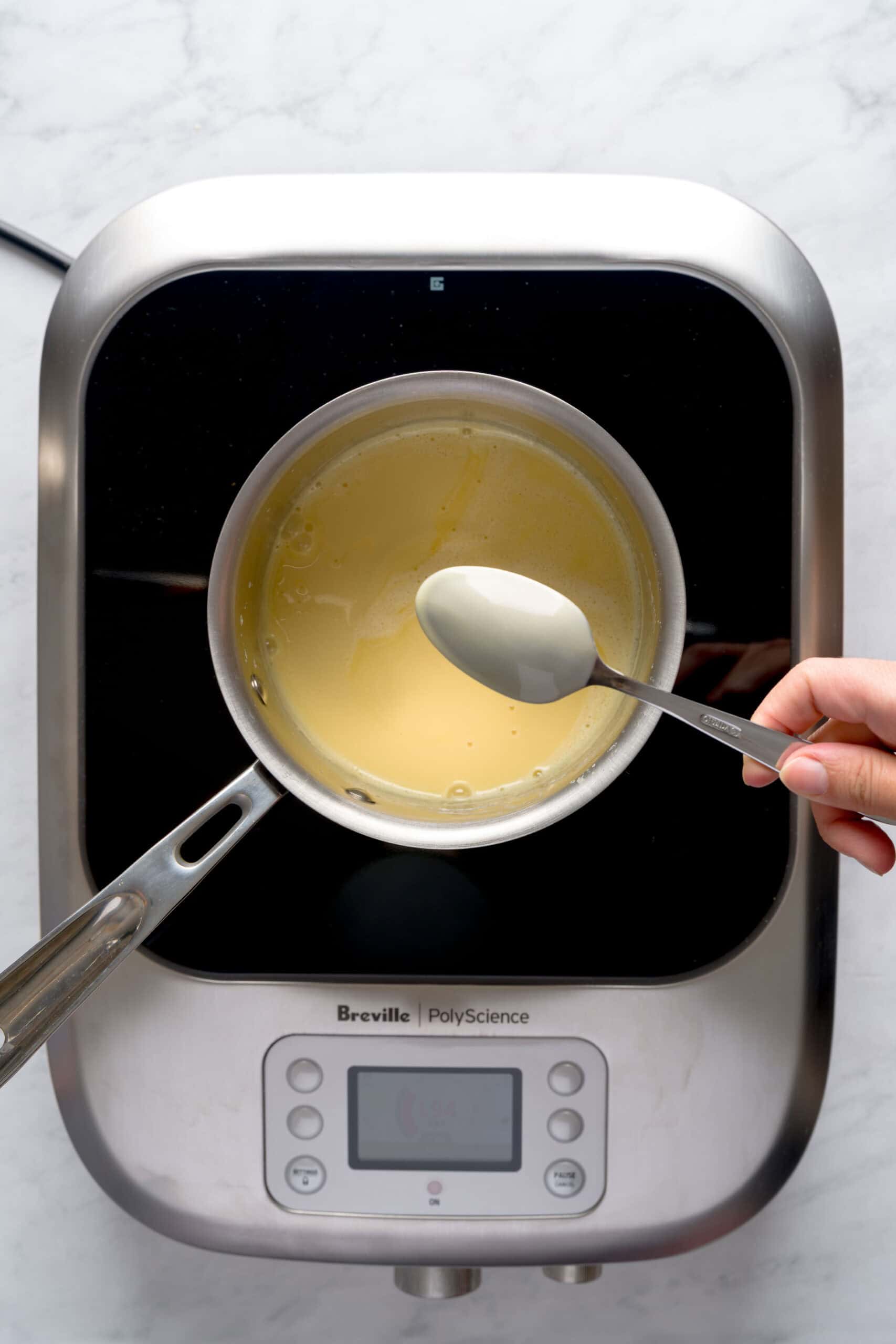 Custard base for pumpkin spice gelato.